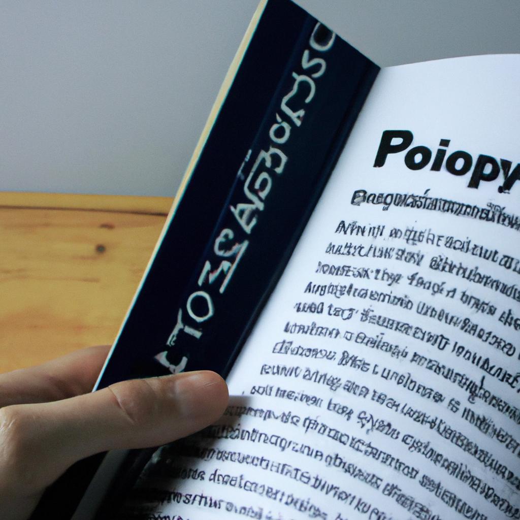 Person reading psychology textbook, studying